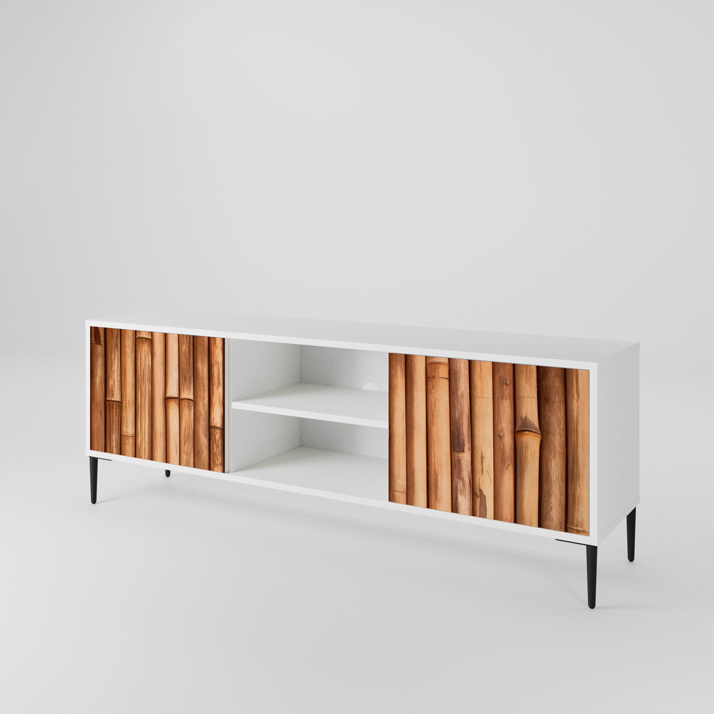 NATURAL WOOD 2-Door TV Cabinet