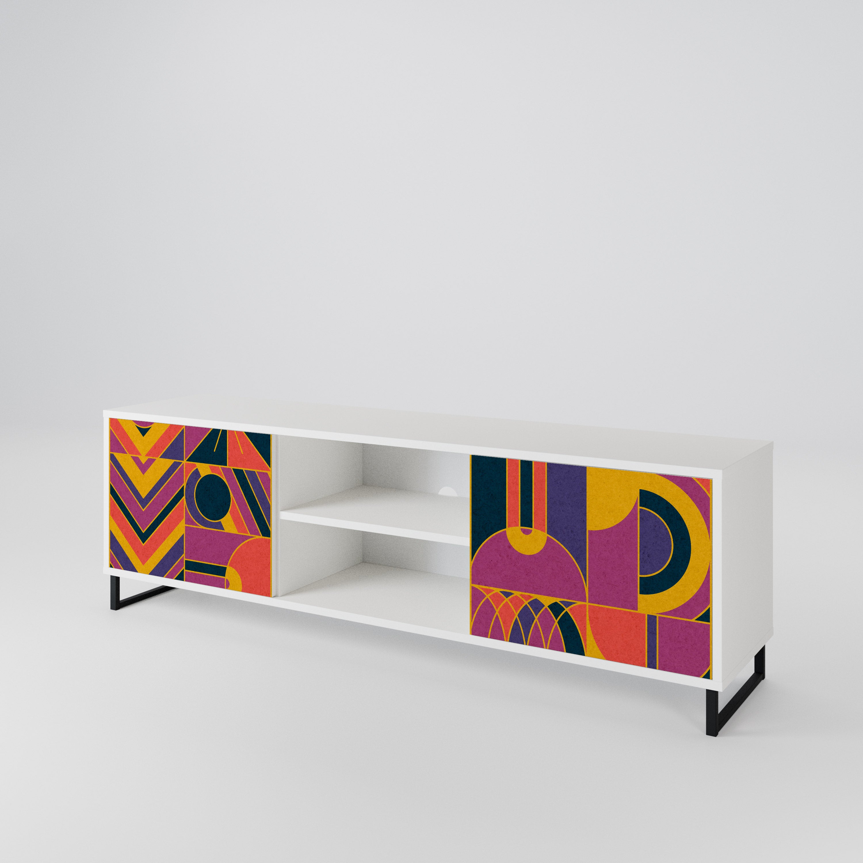 ELECTRIC PATTERNS 2-Door TV Cabinet