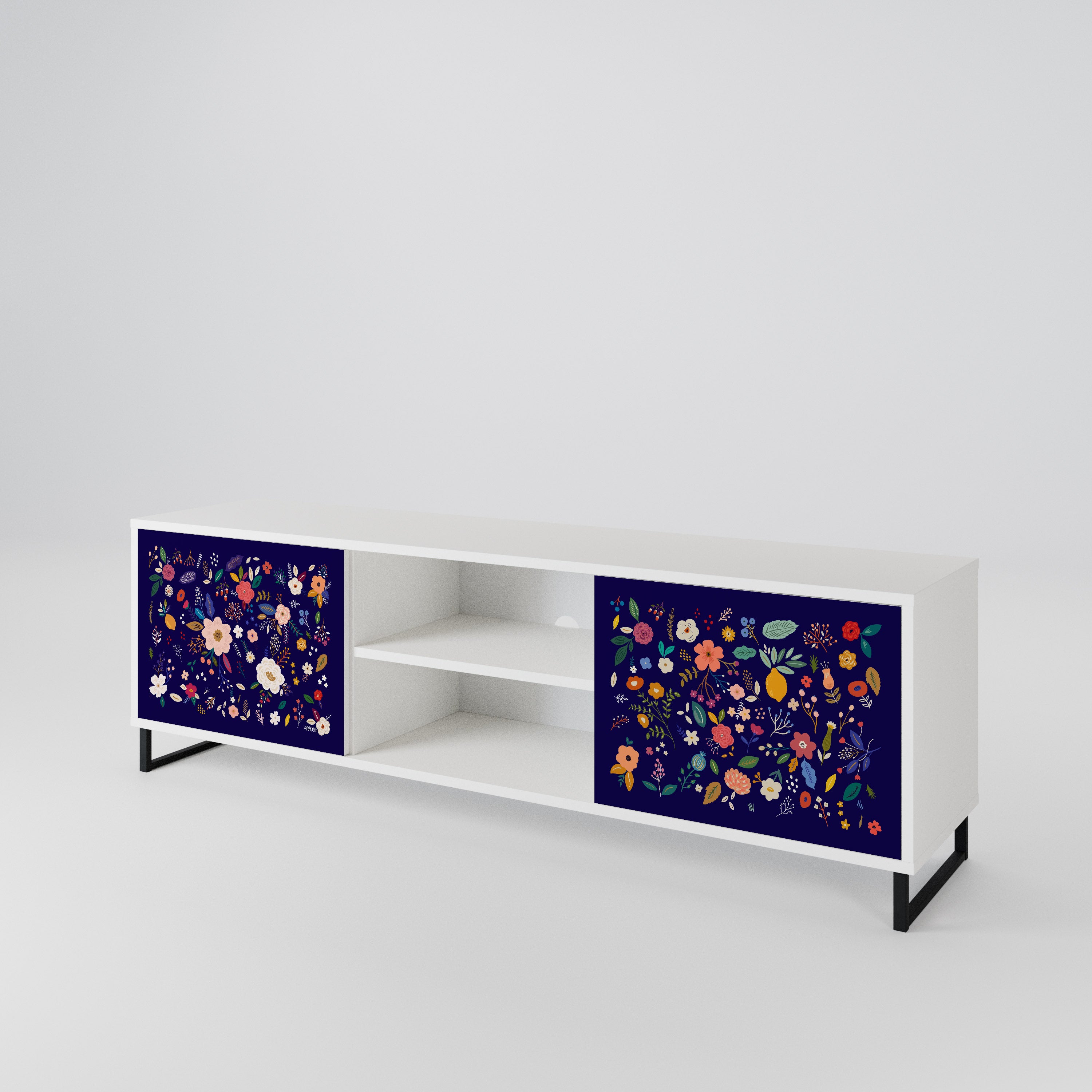 FLORAL COMBINATION 2-Door TV Cabinet