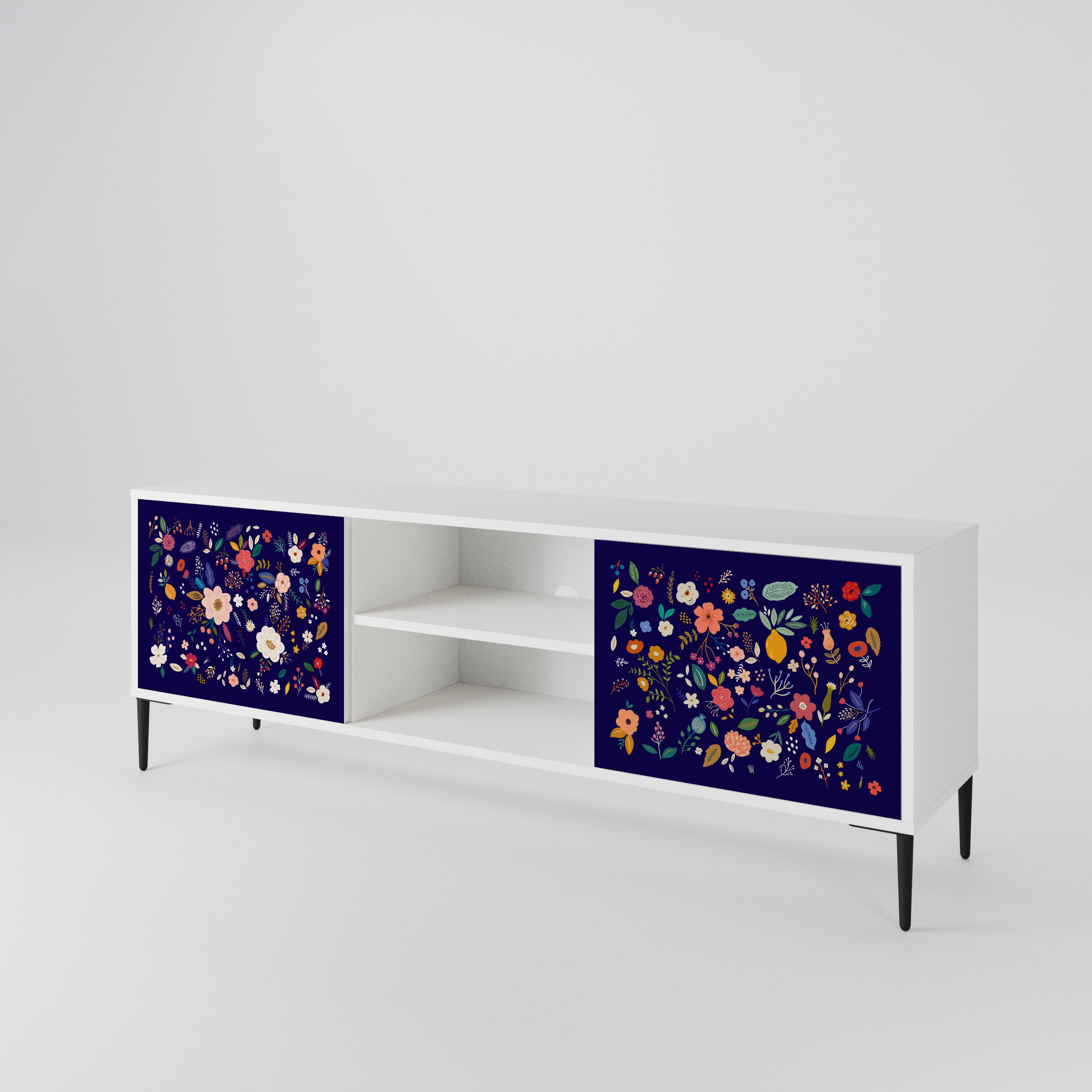FLORAL COMBINATION 2-Door TV Cabinet