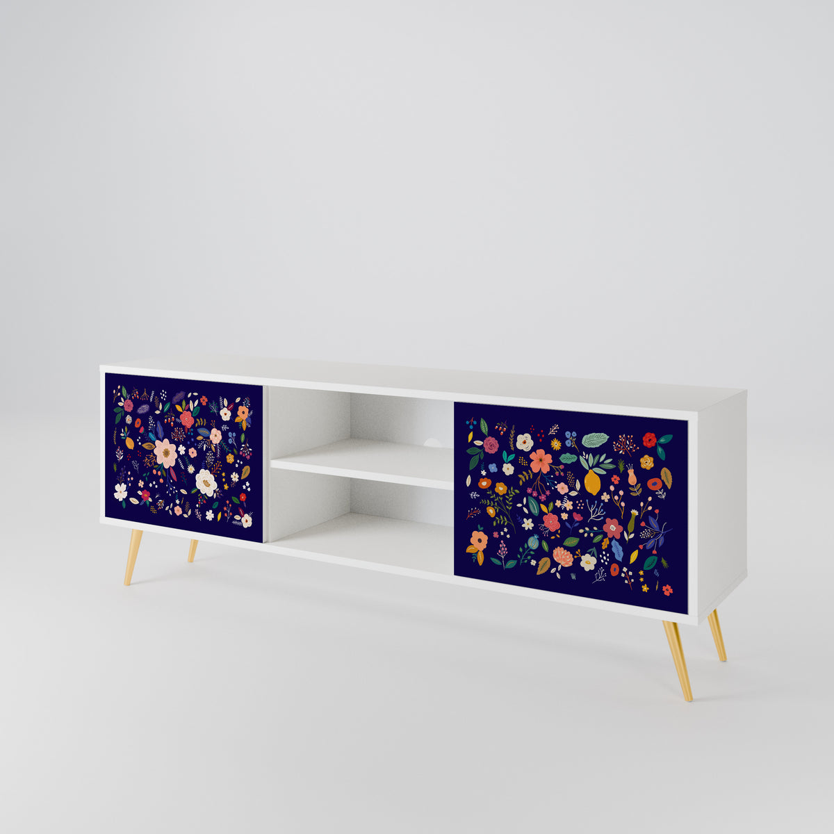 FLORAL COMBINATION 2-Door TV Cabinet