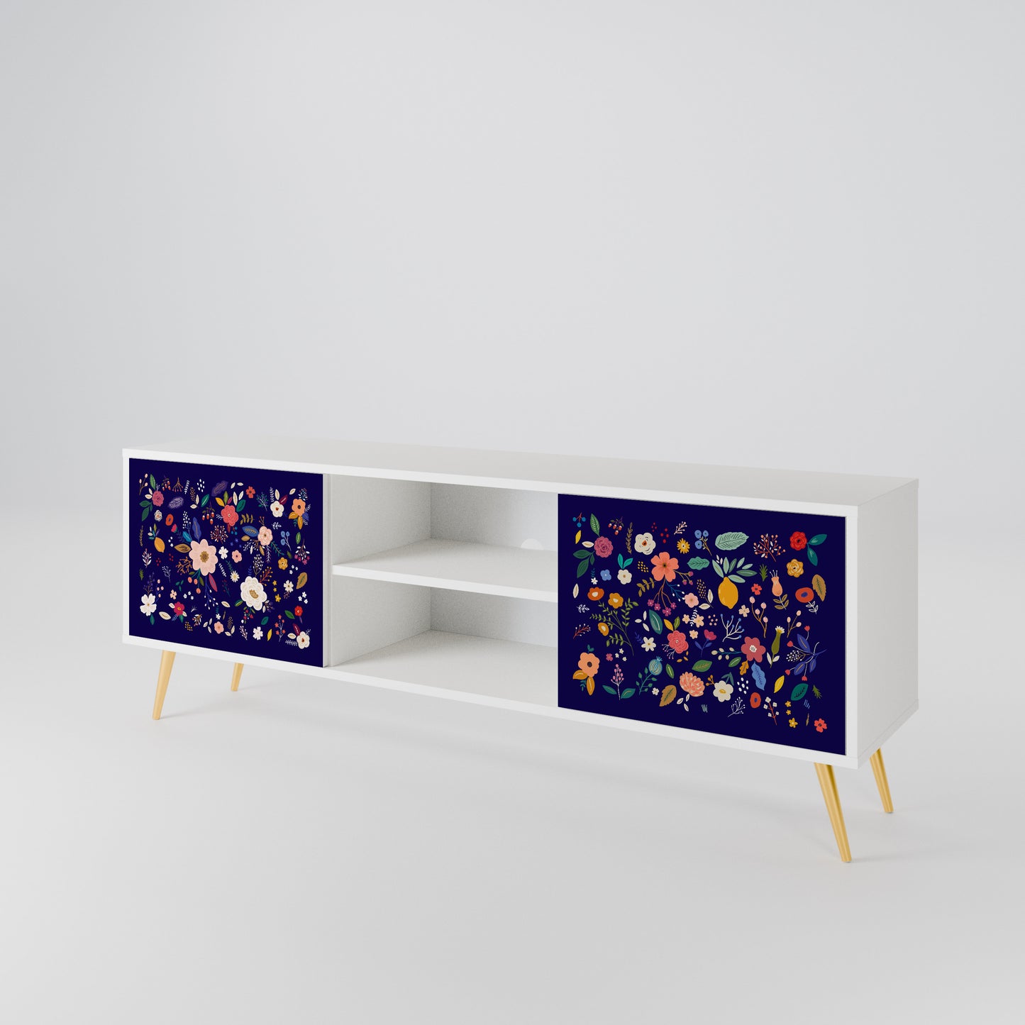FLORAL COMBINATION 2-Door TV Cabinet