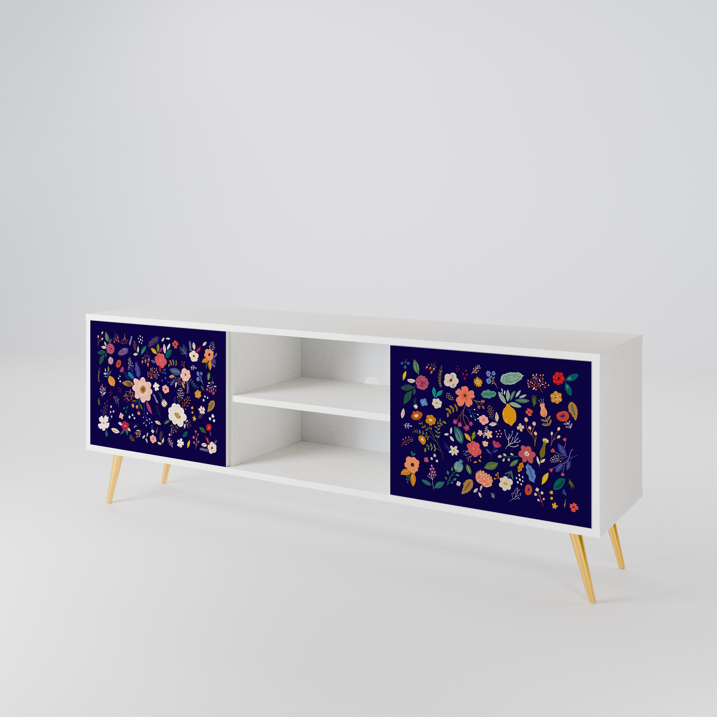 FLORAL COMBINATION 2-Door TV Cabinet