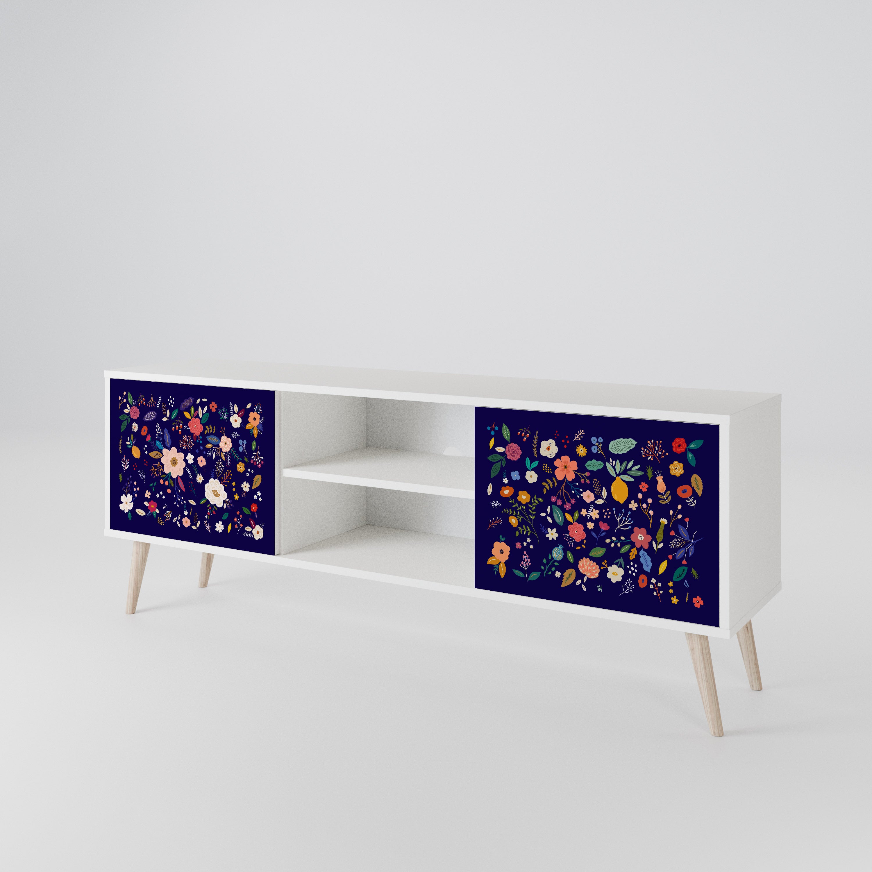 FLORAL COMBINATION 2-Door TV Cabinet