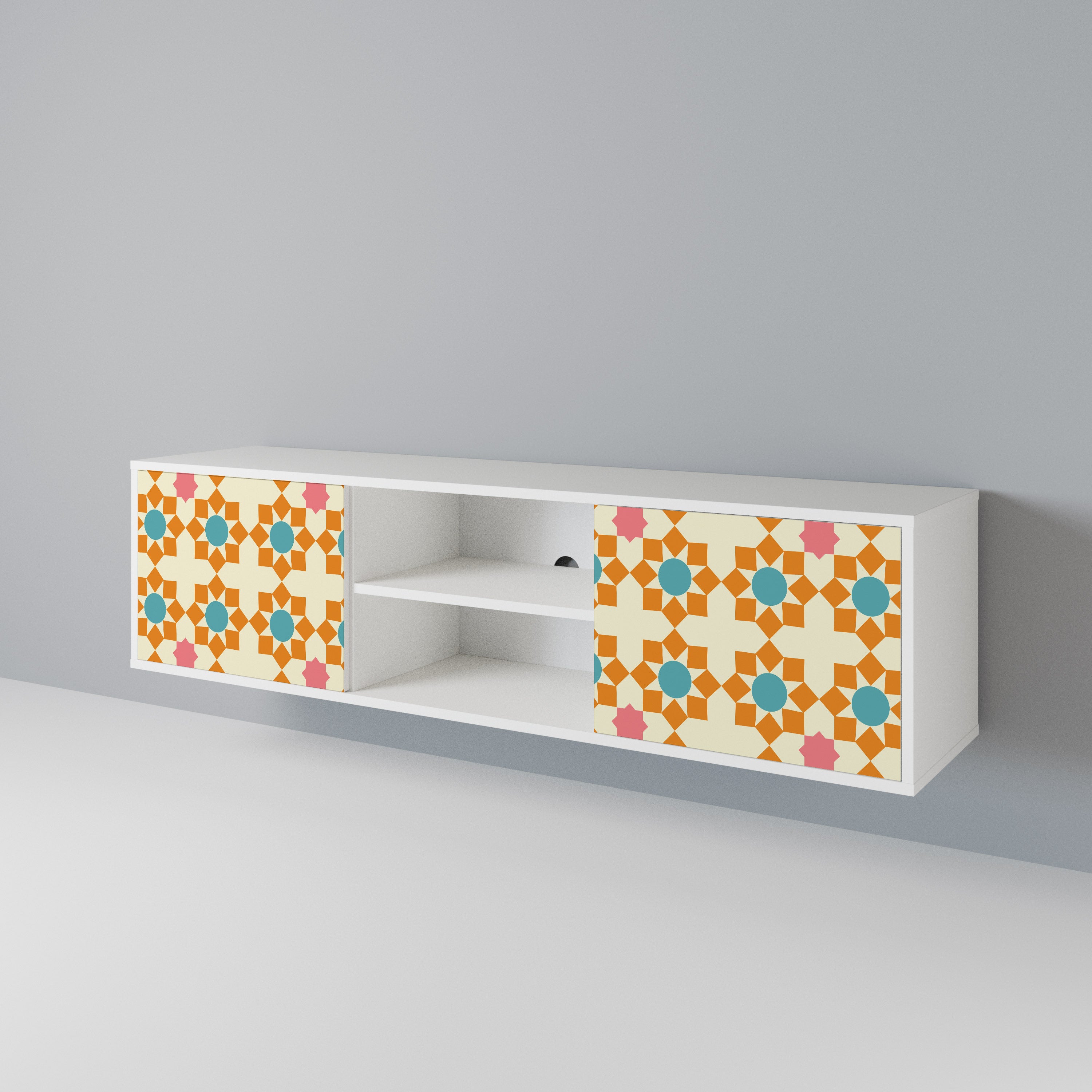 FLORAL DECOR 2-Door TV Cabinet
