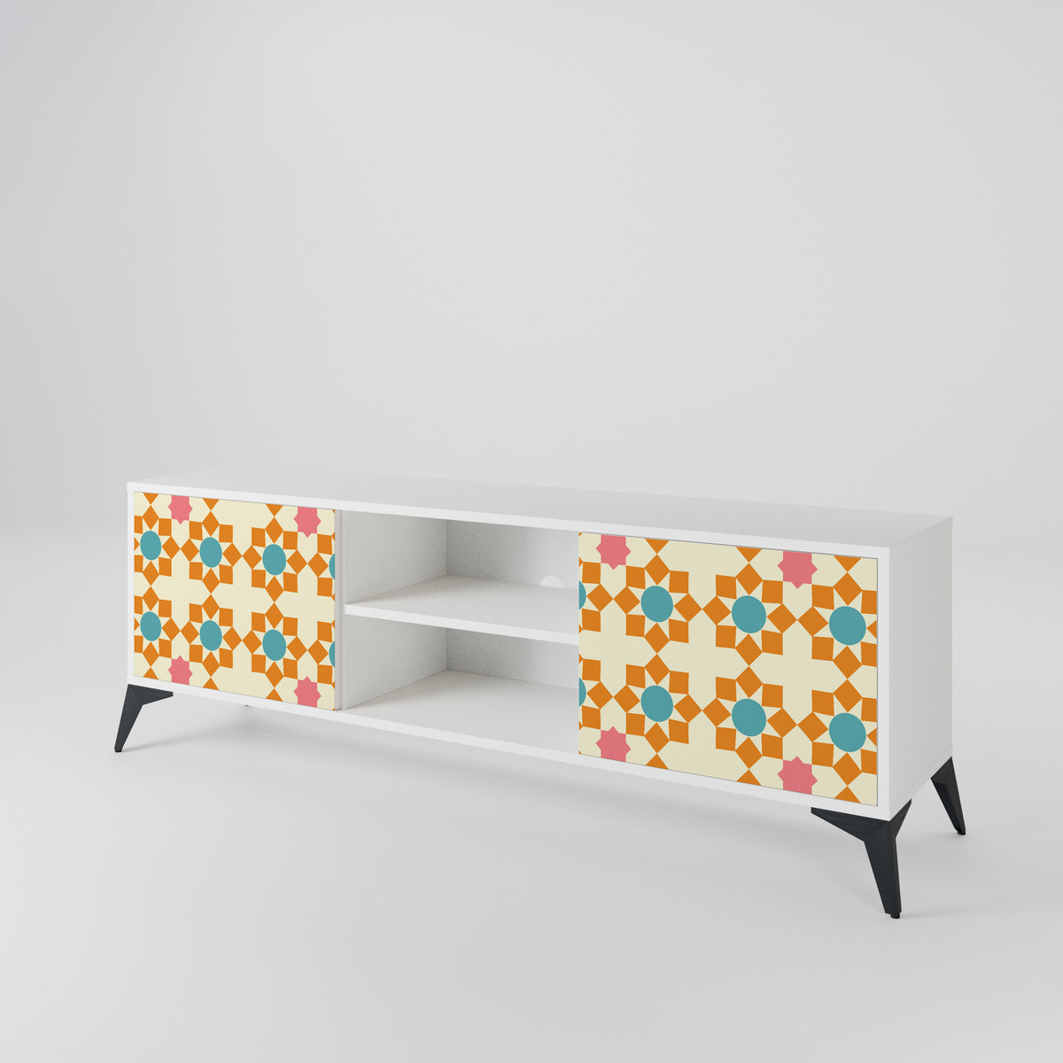 FLORAL DECOR 2-Door TV Cabinet