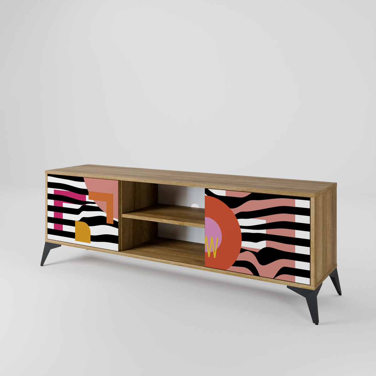 CHROMATIC ABSTRACT 2-Door TV Cabinet
