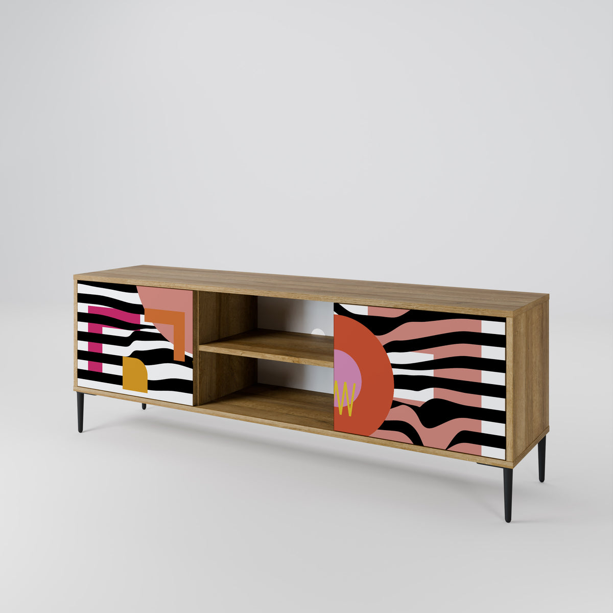 CHROMATIC ABSTRACT 2-Door TV Cabinet