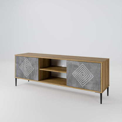 POLYGONAL ARTISTRY 2-Door TV Cabinet