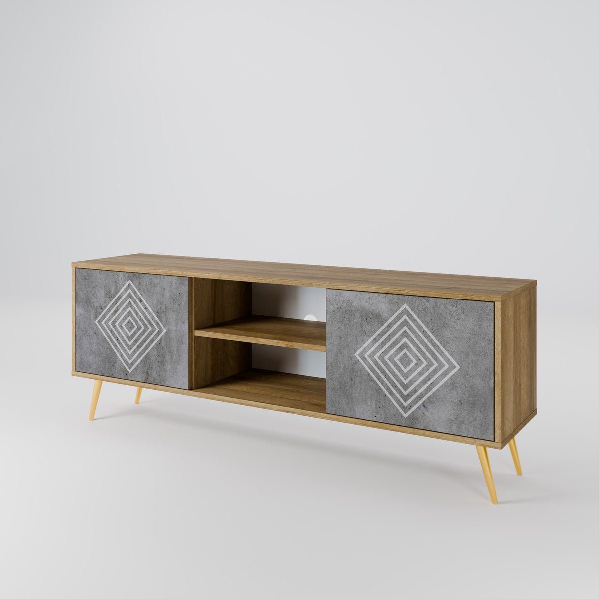 POLYGONAL ARTISTRY 2-Door TV Cabinet