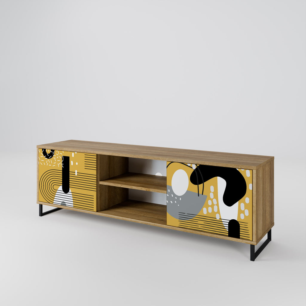 Meuble TV 2 portes SHAPESHIFT SYMPHONY effet chêne