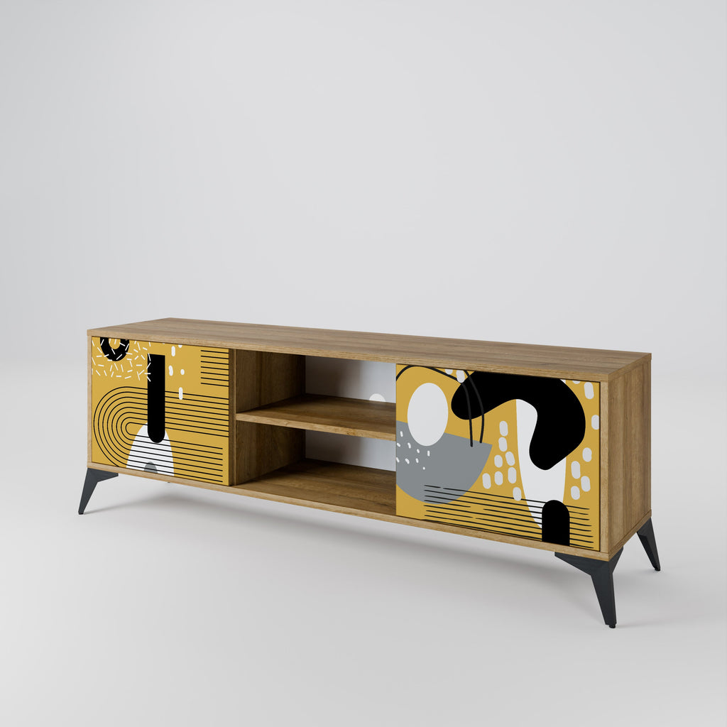 Meuble TV 2 portes SHAPESHIFT SYMPHONY effet chêne