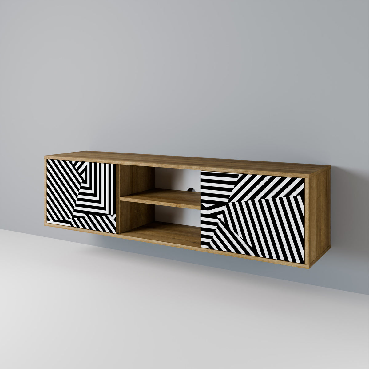 ILLUSIONARY LATTICE 2-Door TV Cabinet