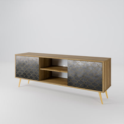 TESSELATED GRAYISH 2-Door TV Cabinet