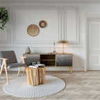 TESSELATED GRAYISH 2-Door TV Cabinet