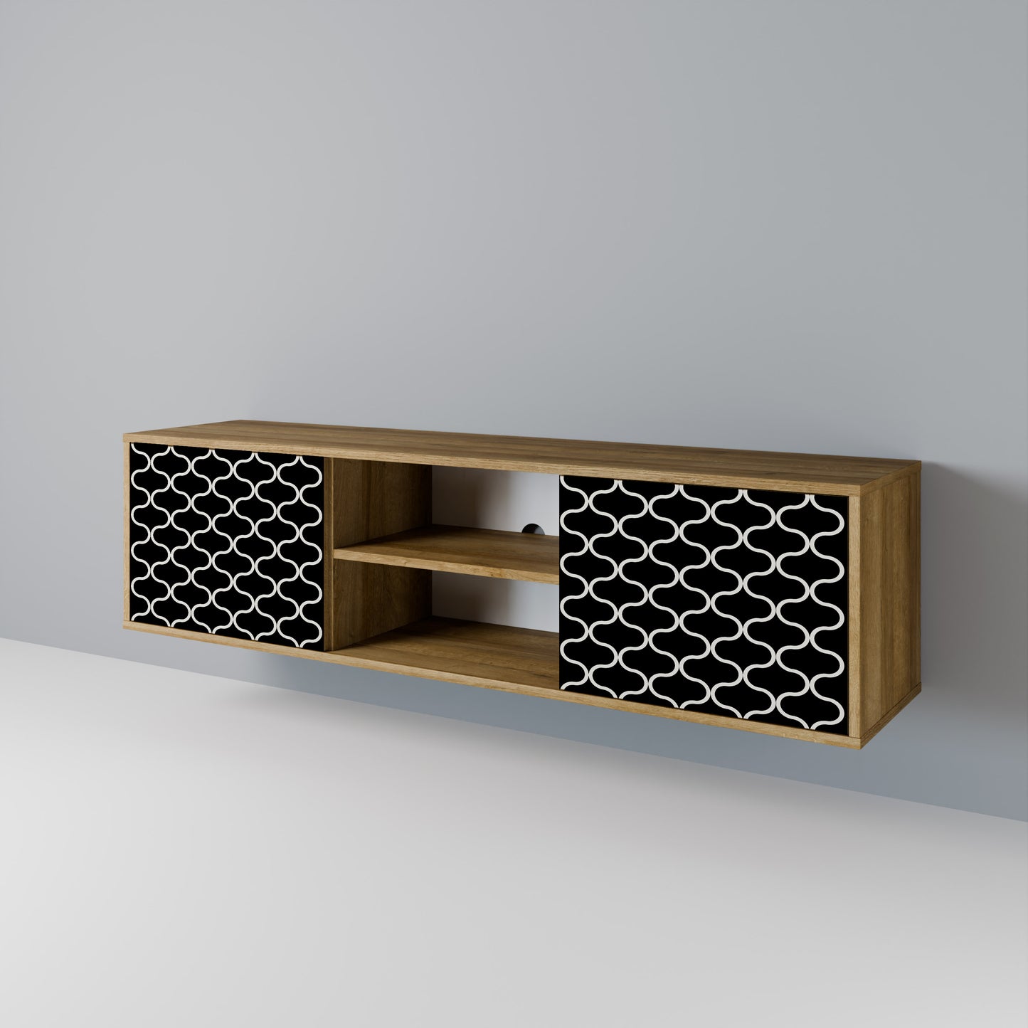TESSELATED BLACKNESS 2-Door TV Cabinet