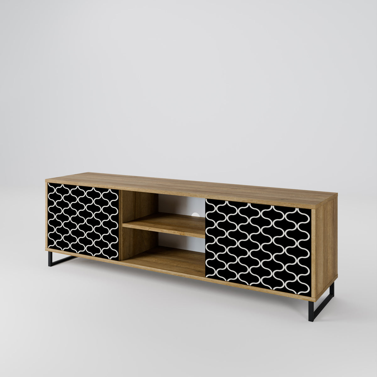 TESSELATED BLACKNESS 2-Door TV Cabinet