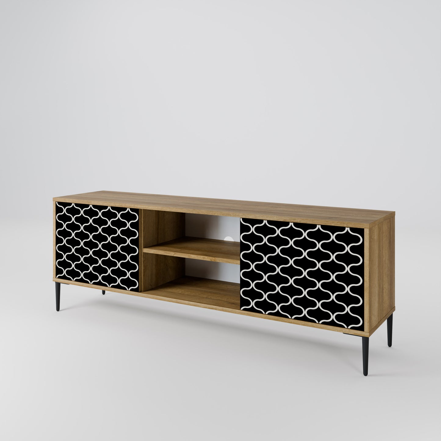 TESSELATED BLACKNESS 2-Door TV Cabinet
