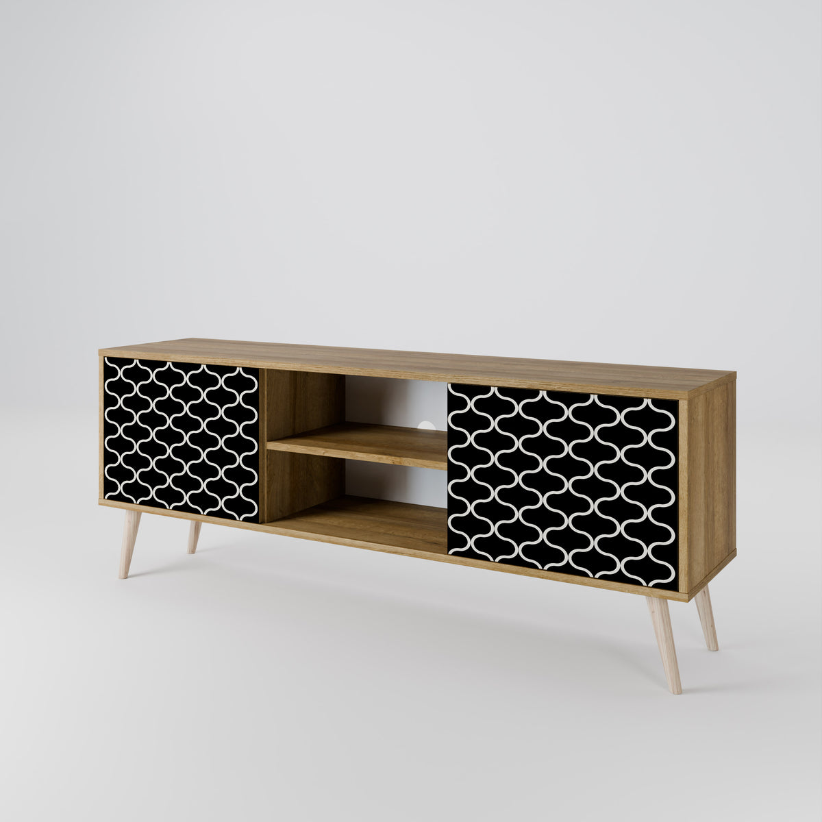 TESSELATED BLACKNESS 2-Door TV Cabinet