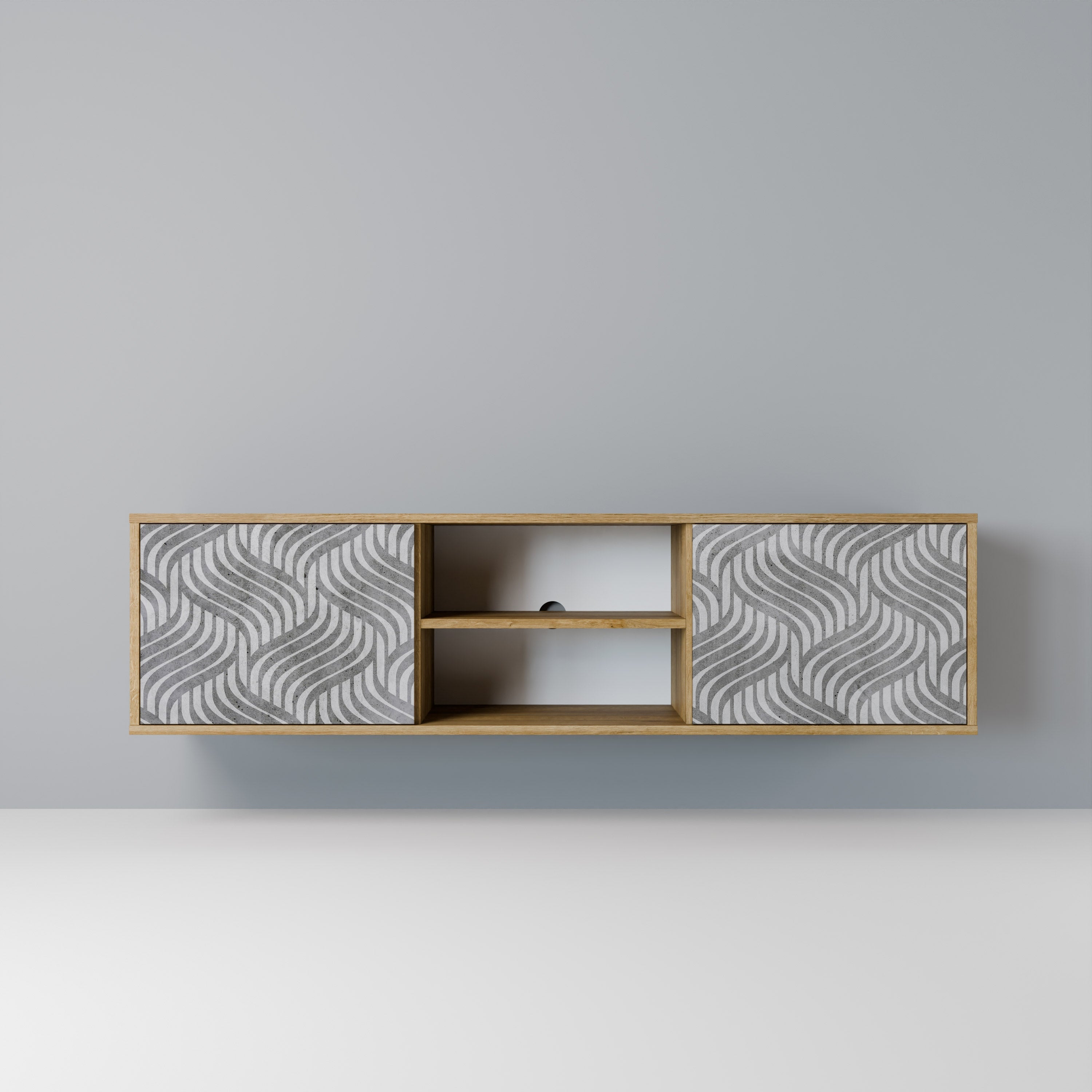 Meuble TV 2 portes effet chêne Concrete Movement