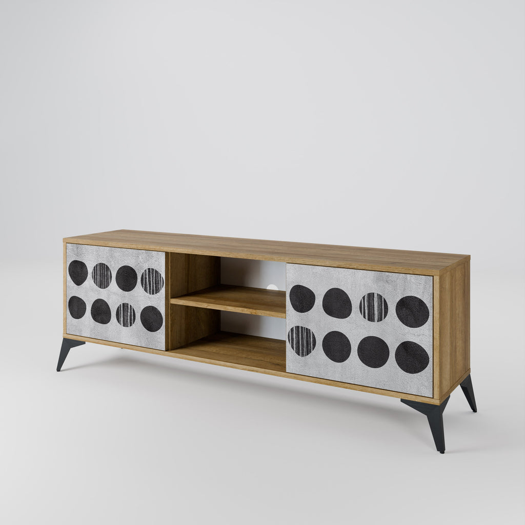 Meuble TV 2 portes GHOSTLY GRADIENTS effet chêne