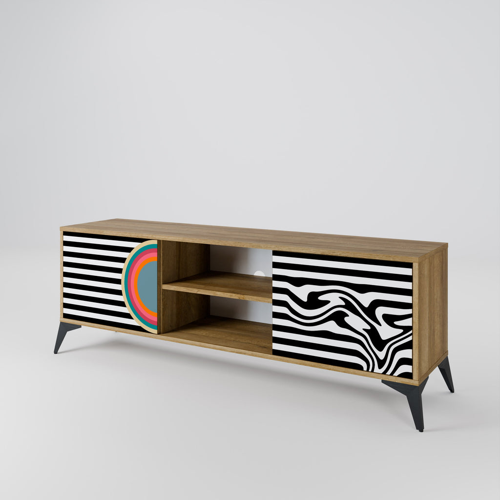 Meuble TV 2 portes SPECTRA SHOWCASE effet chêne