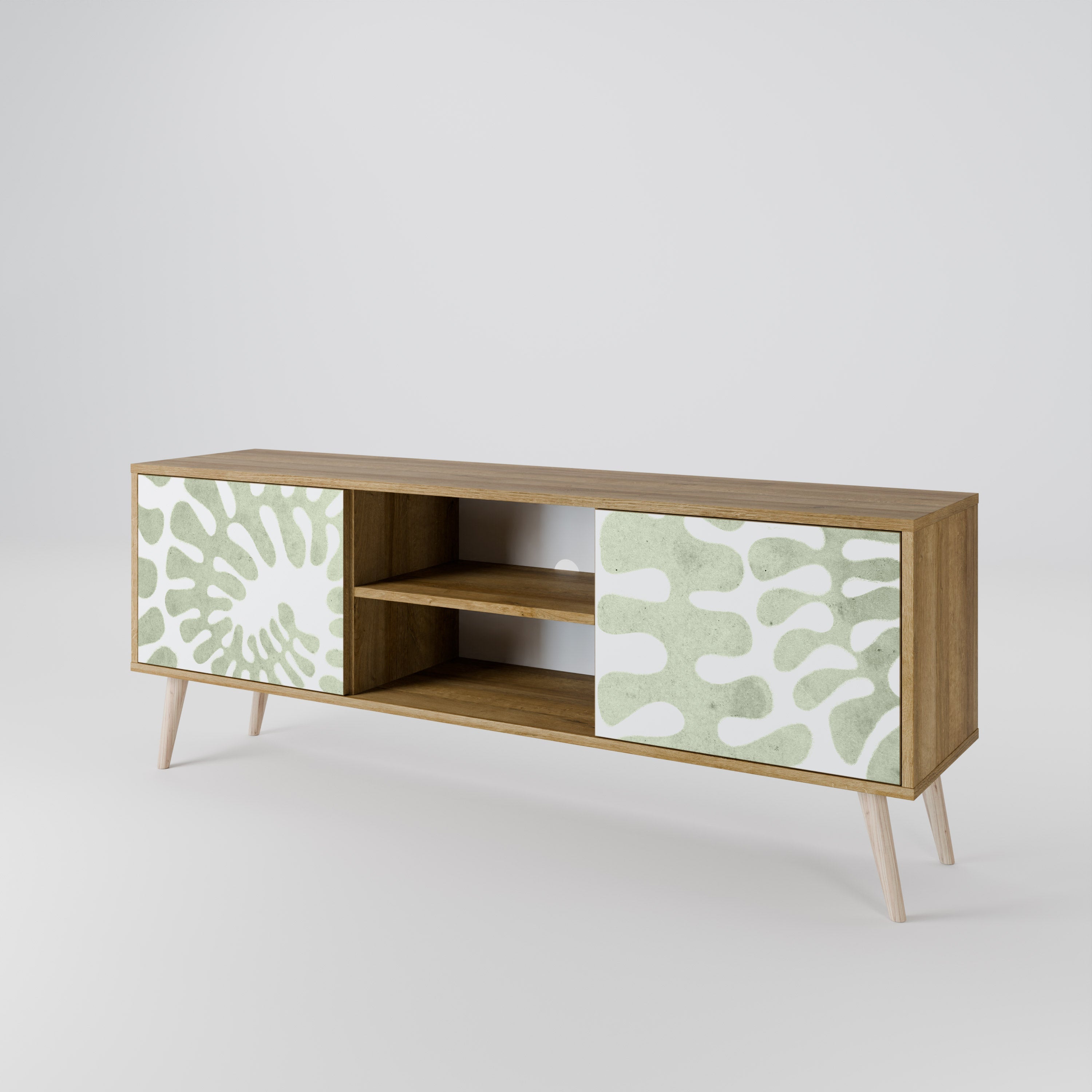 Meuble TV 2 portes HELIX DANCE effet chêne