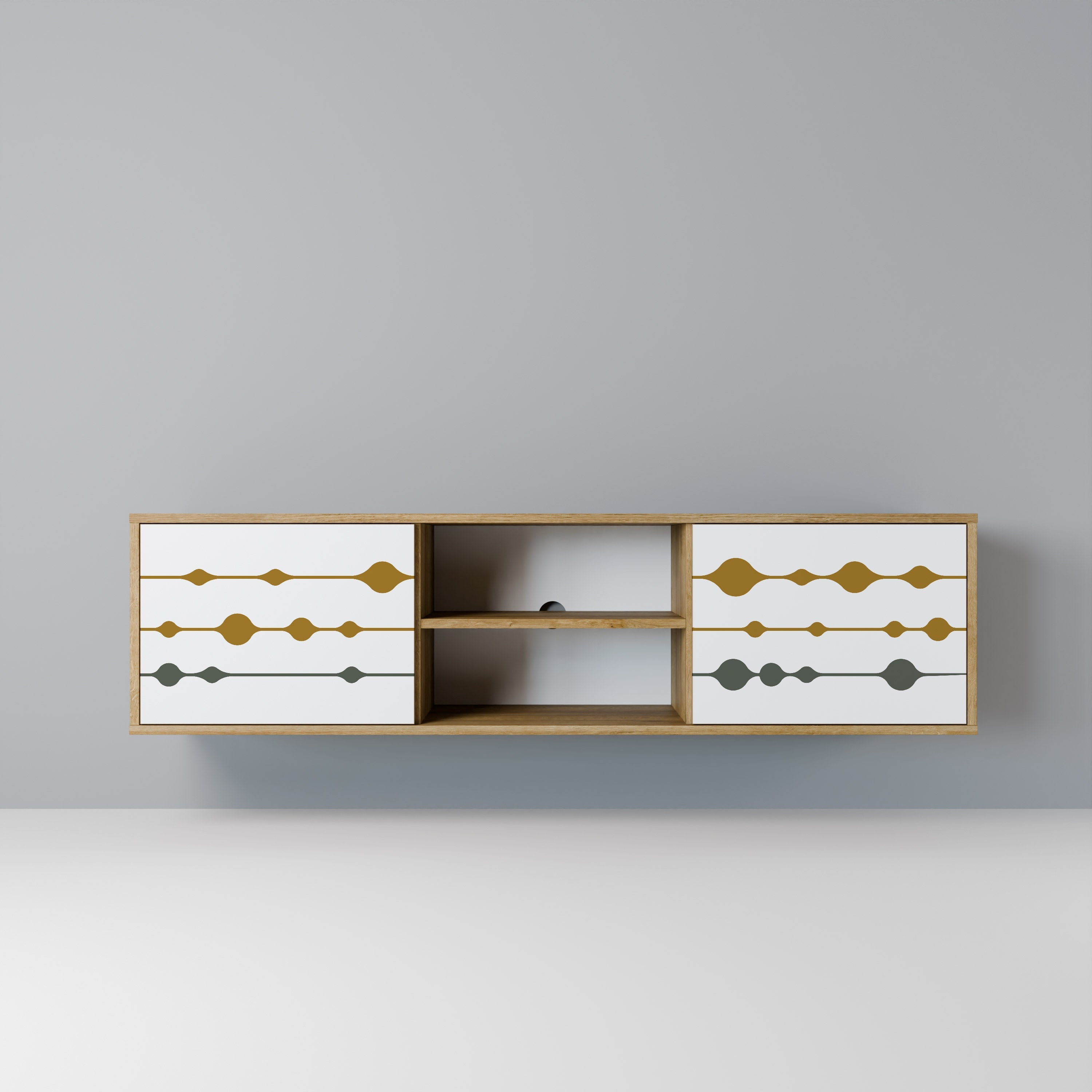 Meuble TV 2 portes VIVID TONE effet chêne