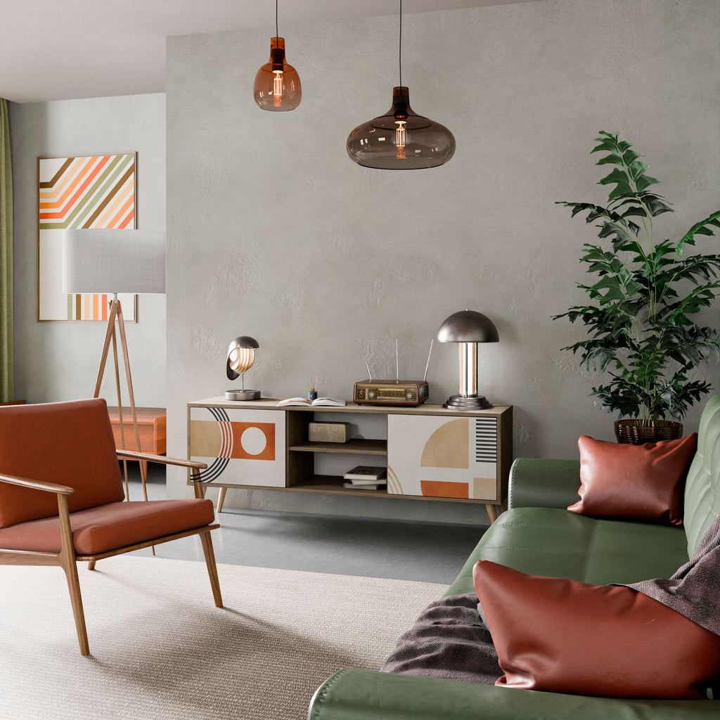 Meuble TV 2 portes SPACE AROUND effet chêne