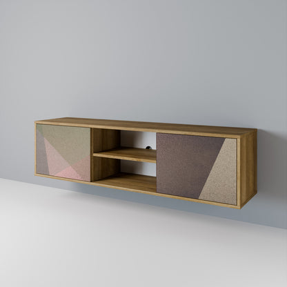 BEIGE GEOMETRY 2-Door TV Cabinet