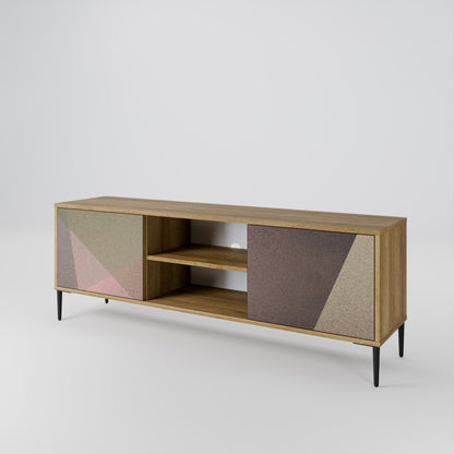 BEIGE GEOMETRY 2-Door TV Cabinet