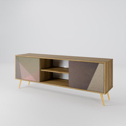 BEIGE GEOMETRY 2-Door TV Cabinet