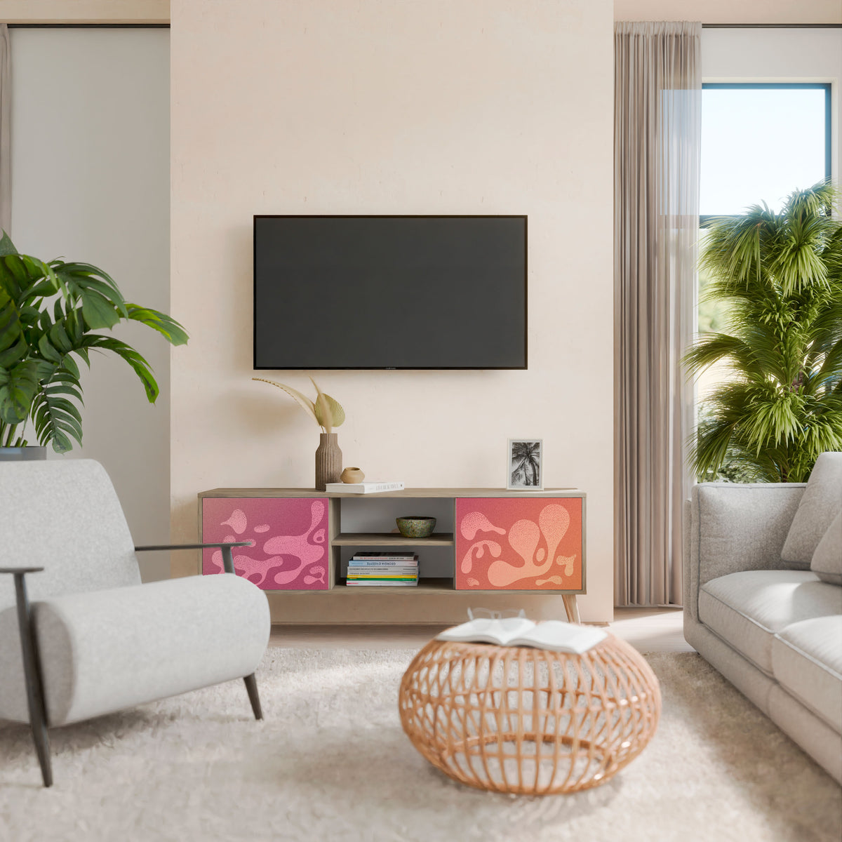 IRREGULAR PINK 2-Door TV Cabinet