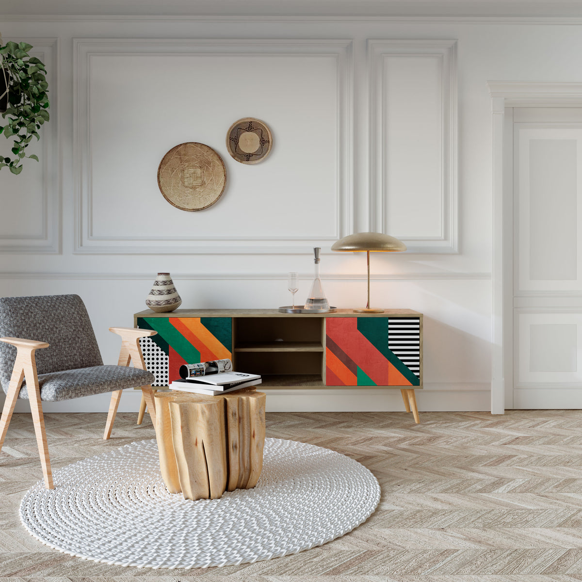 MAKESHIFT ARTISTRY 2-Door TV Cabinet