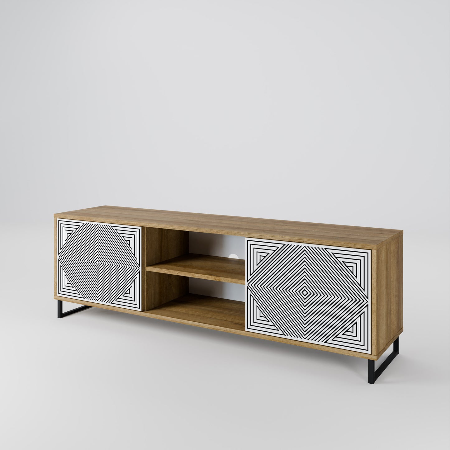 POLYGON ILLUSION 2-Door TV Cabinet