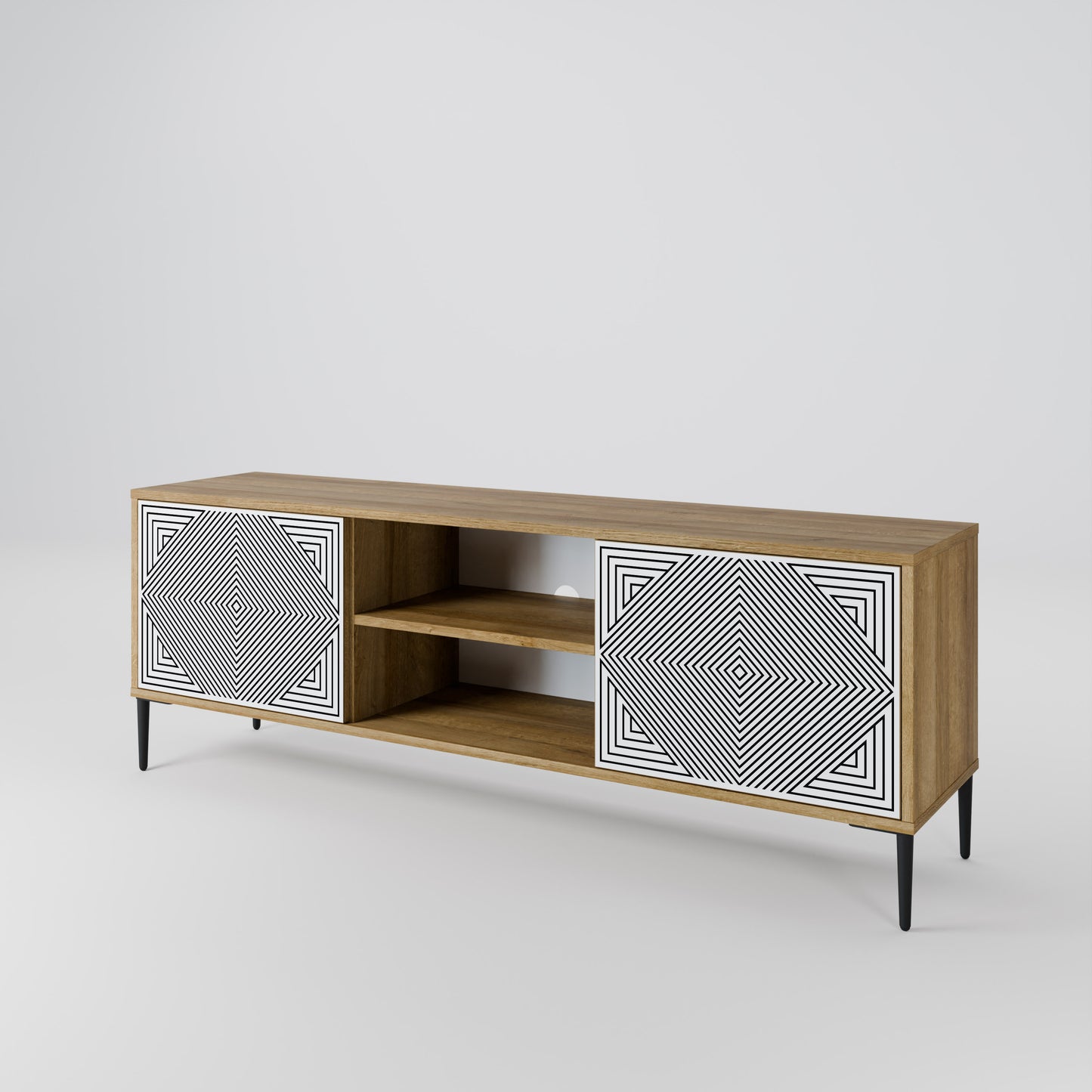 POLYGON ILLUSION 2-Door TV Cabinet