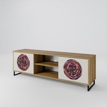 BROWN CIRCLES 2-Door TV Cabinet