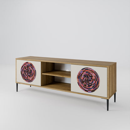BROWN CIRCLES 2-Door TV Cabinet