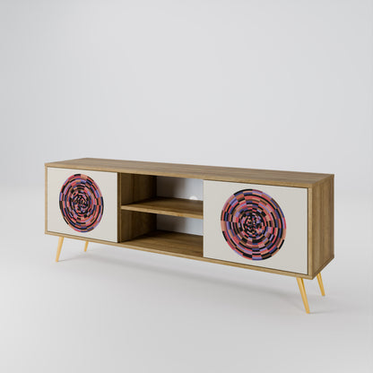 BROWN CIRCLES 2-Door TV Cabinet