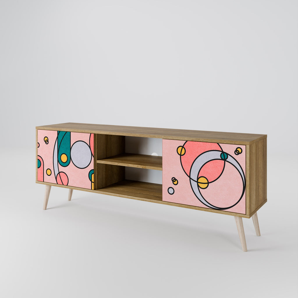 Meuble TV 2 portes GOSSAMER ECHOES effet chêne