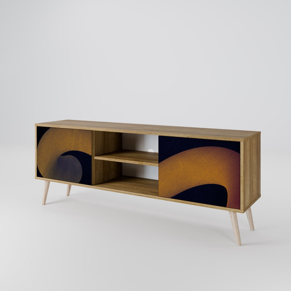 Meuble TV 2 portes HOLLOW TIME effet chêne