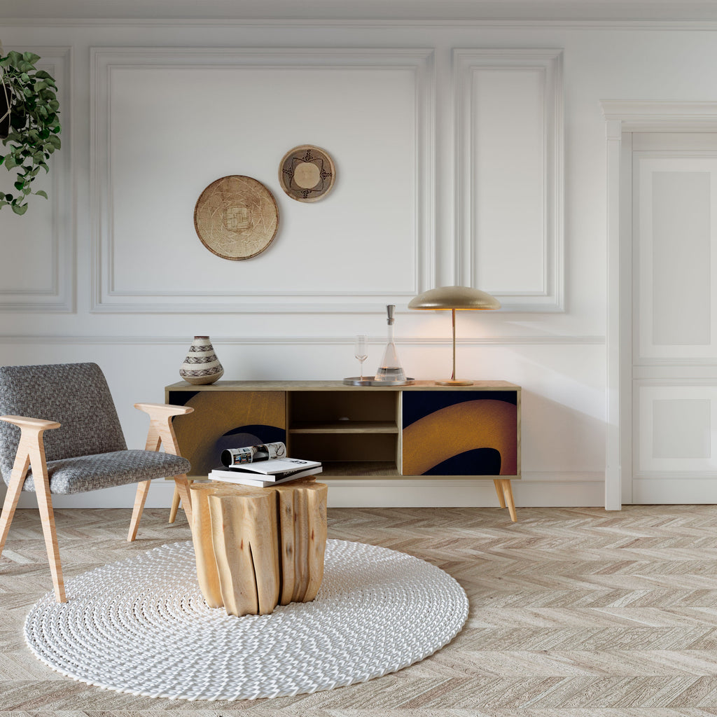 Meuble TV 2 portes HOLLOW TIME effet chêne