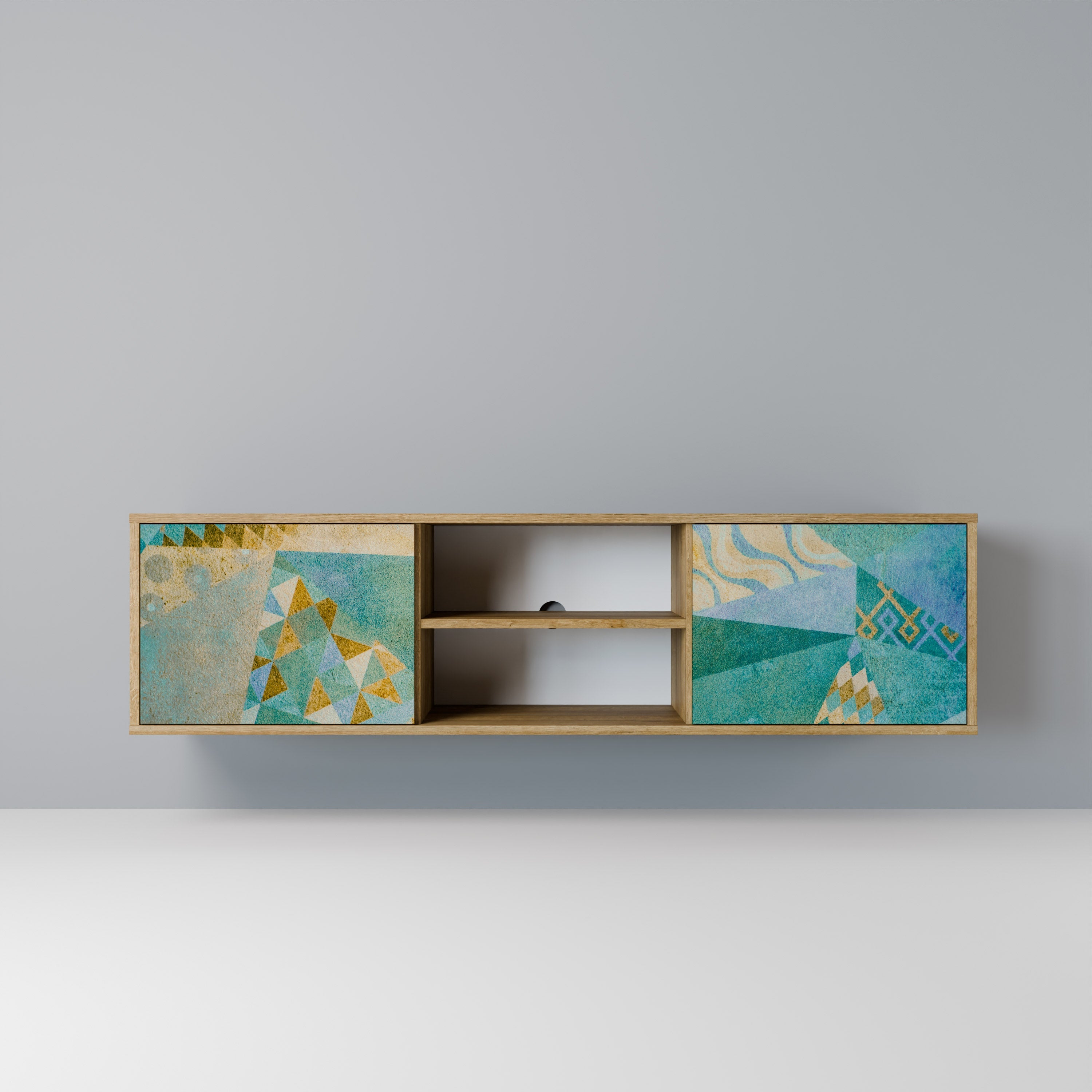 Meuble TV 2 portes SPECTRUM SPLENDOR effet chêne