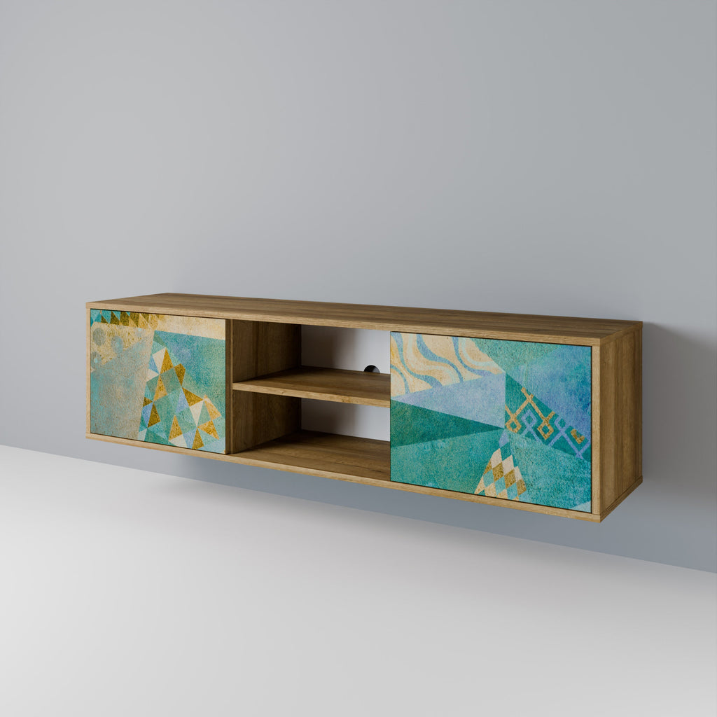 Meuble TV 2 portes SPECTRUM SPLENDOR effet chêne