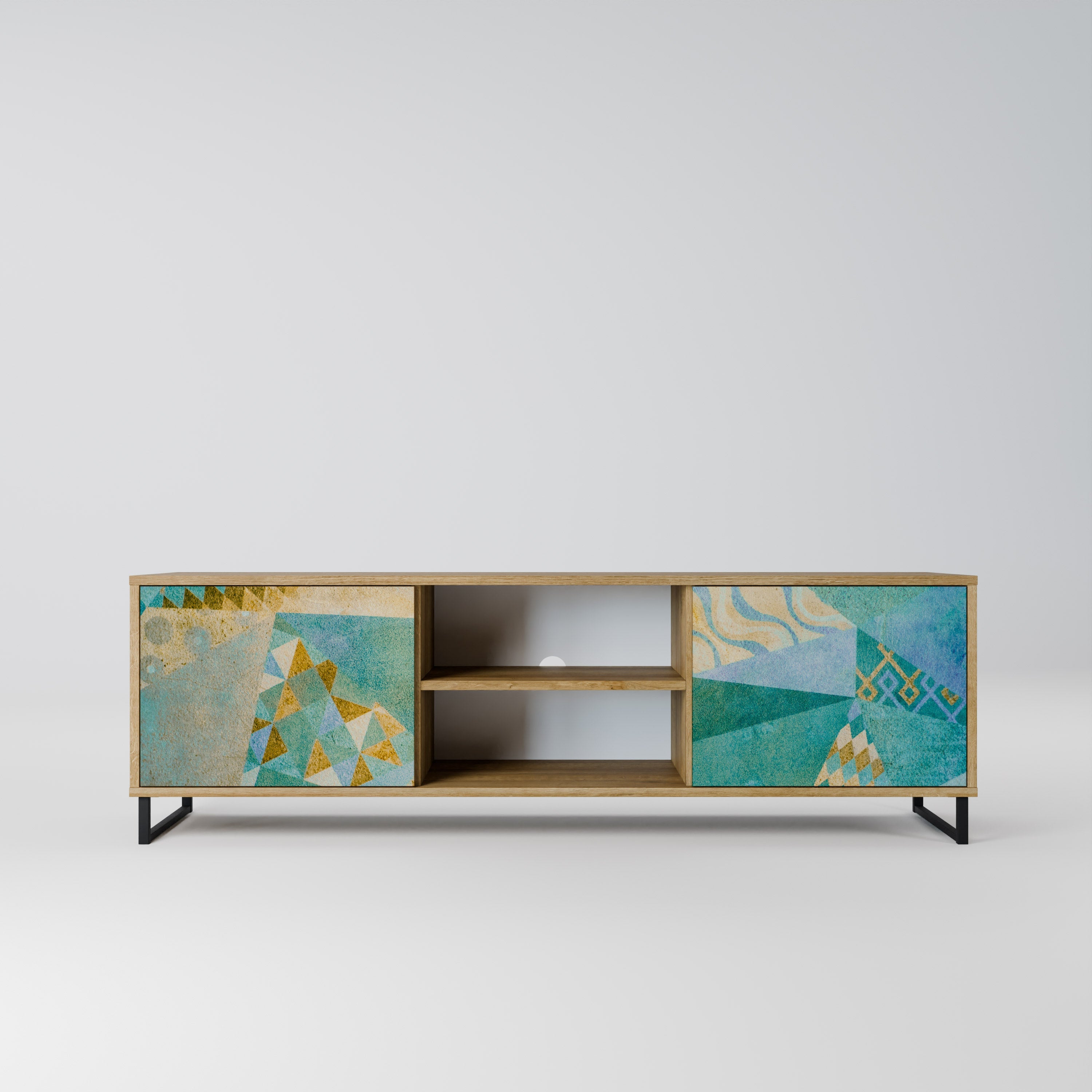 Meuble TV 2 portes SPECTRUM SPLENDOR effet chêne