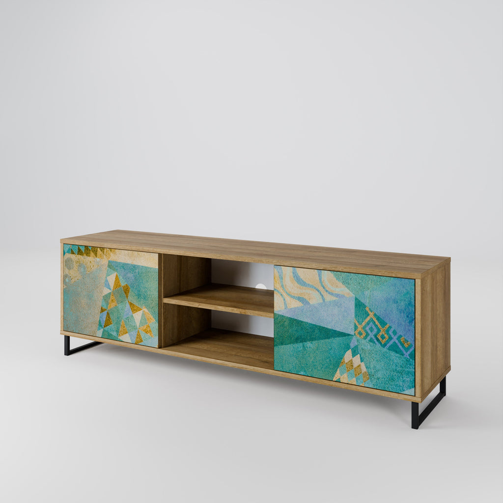 Meuble TV 2 portes SPECTRUM SPLENDOR effet chêne
