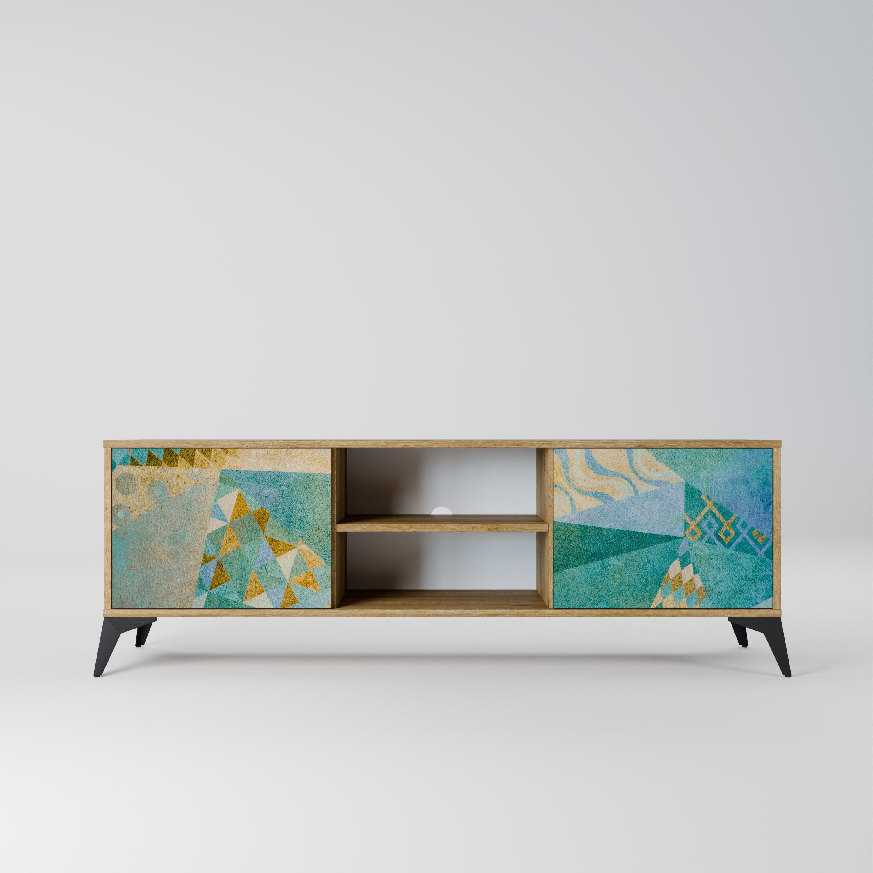 Meuble TV 2 portes SPECTRUM SPLENDOR effet chêne