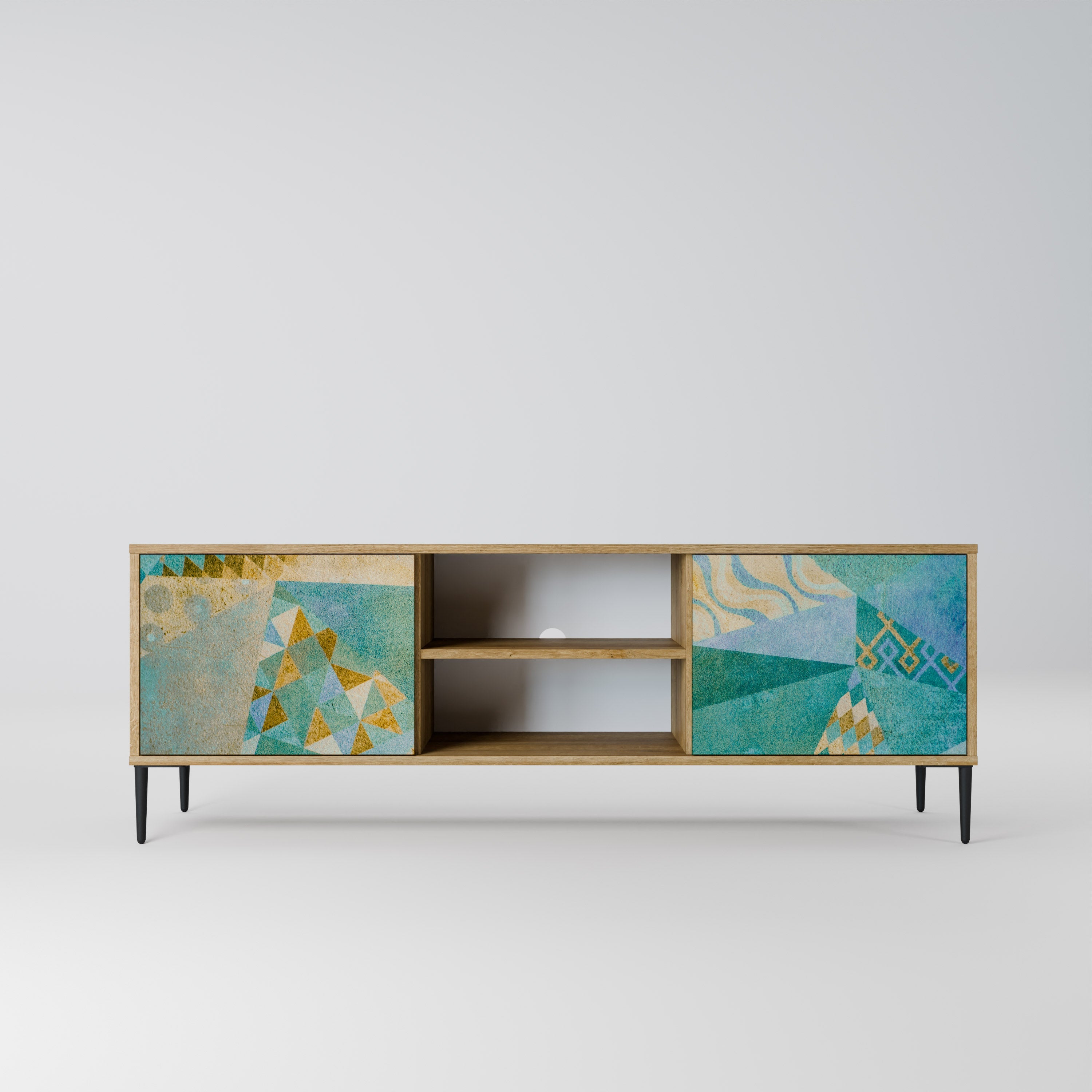 Meuble TV 2 portes SPECTRUM SPLENDOR effet chêne