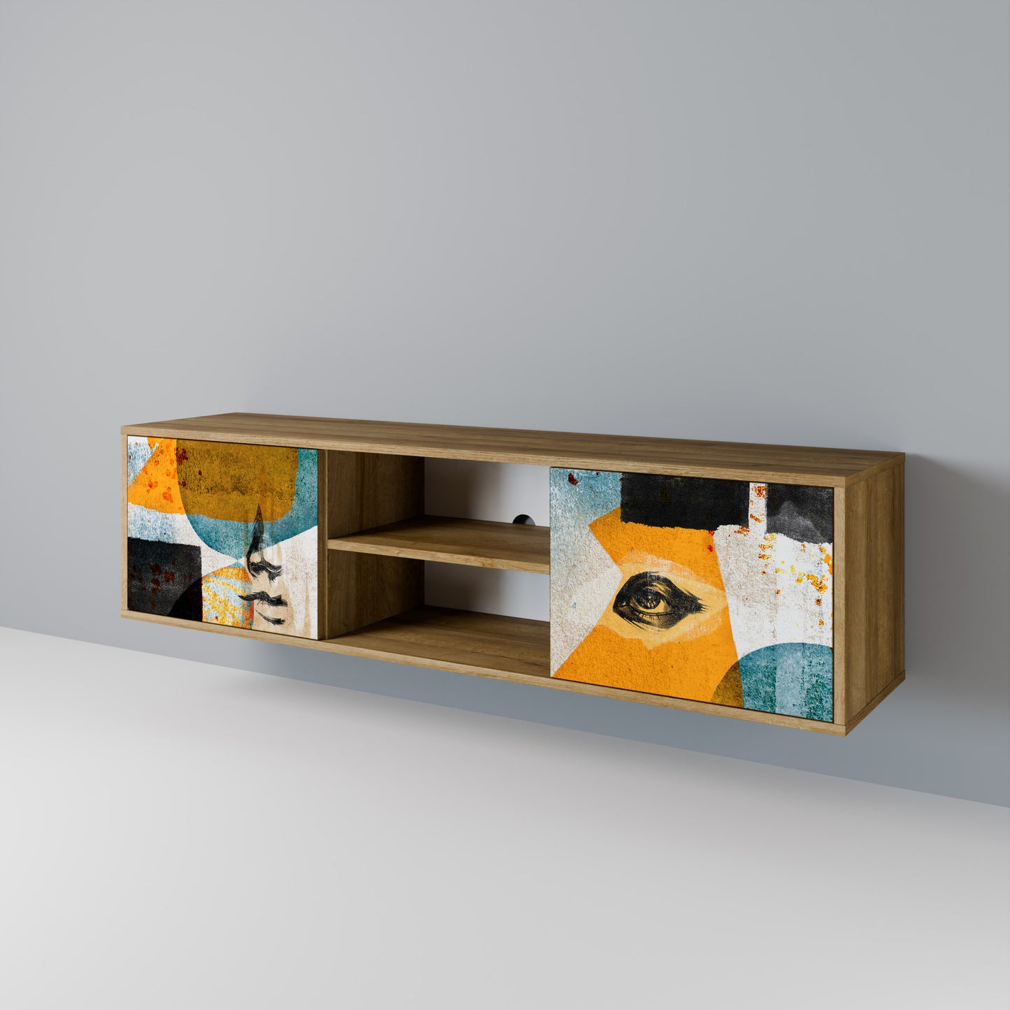 ABSTRACT FACES 2-Door TV Cabinet