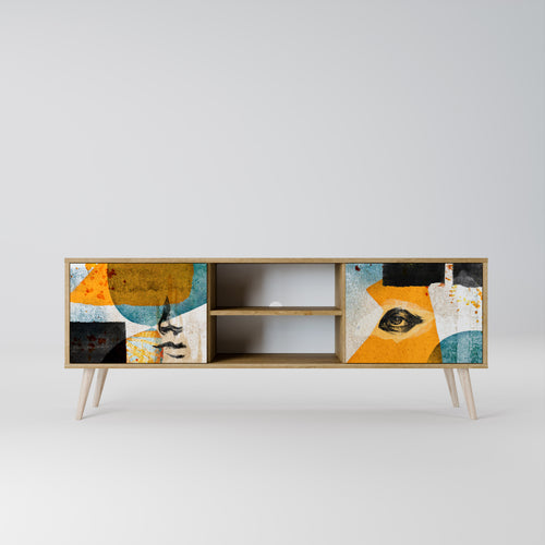 ABSTRACT FACES 2-Door TV Cabinet